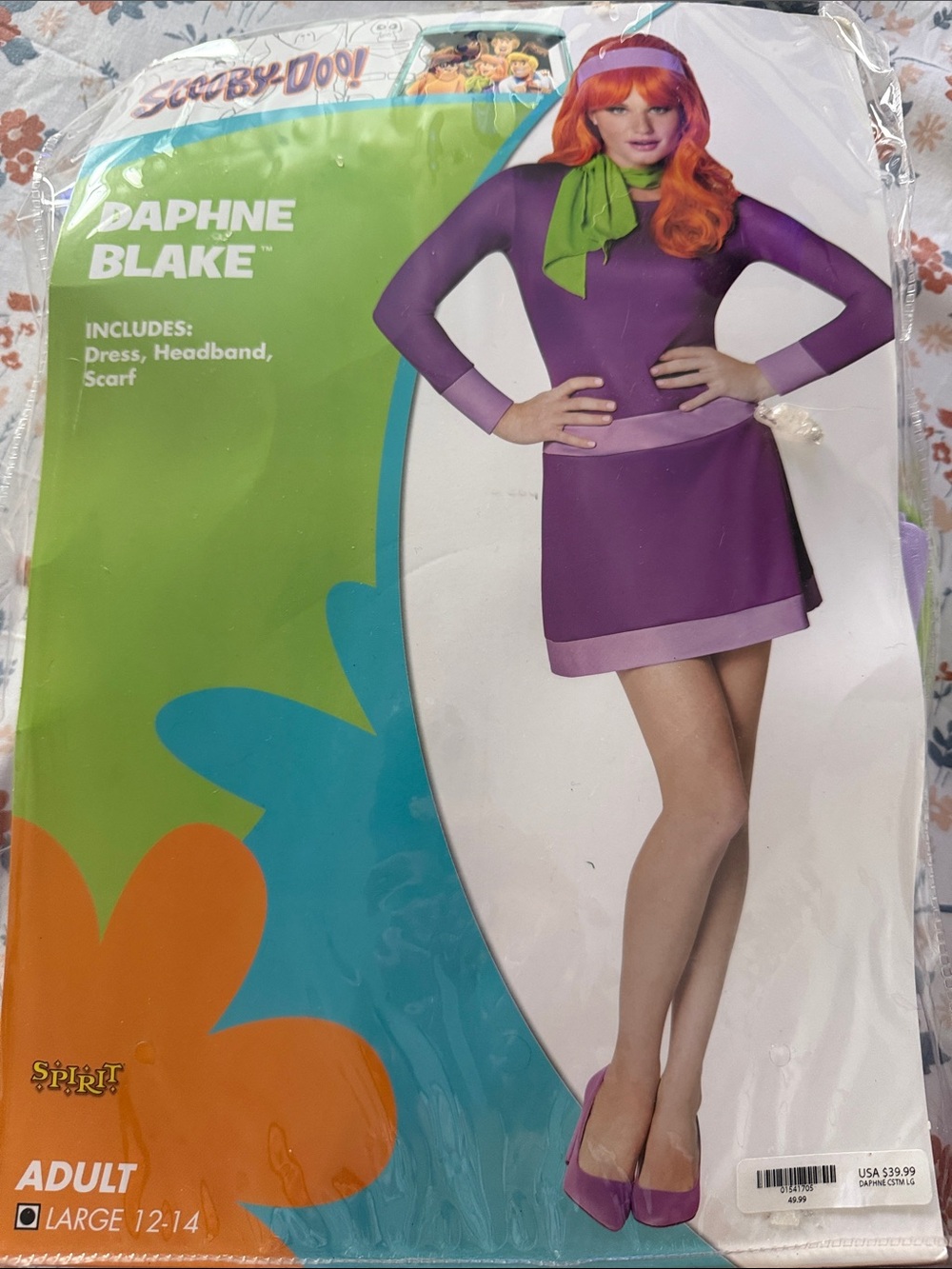 Adult Spirit Daphne Blake Purple Dress with Green Scarf and Headband